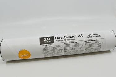 12 inch 15mm Orange Premium Glow Sticks- 10 Per Package